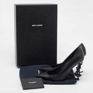 Saint Laurent Black Heels with Iconic Logo